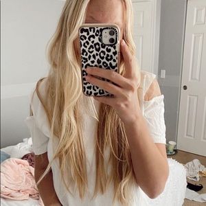 white zara cut out shirt